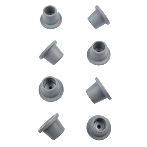 Serenophile 8 patas de goma resistentes para sillas de ducha, diámetro interior de 1-1/8 pulgadas, antideslizantes con agujeros de drenaje, patas de repuesto grises