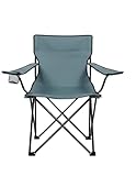 Jardin202 - Silla de Camping Plegable de Acero con Reposabrazos y Funda con Asas- 80x80x50 cm, Resistente al Agua - Ideal para Exterior | Unidad (Gris)