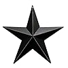 Tgarice dimensional metal antique barn star rustic country primitive wall decor3d barn star indoor outdoor 4th july wall decoration8 inch black  urban country home decor