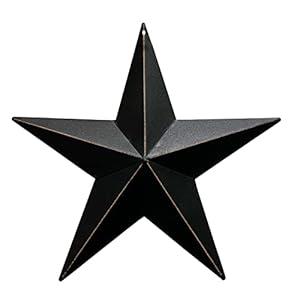 Tgarice dimensional metal antique barn star rustic country primitive wall decor3d barn star indoor outdoor 4th july wall decoration8 inch black  urban country home decor