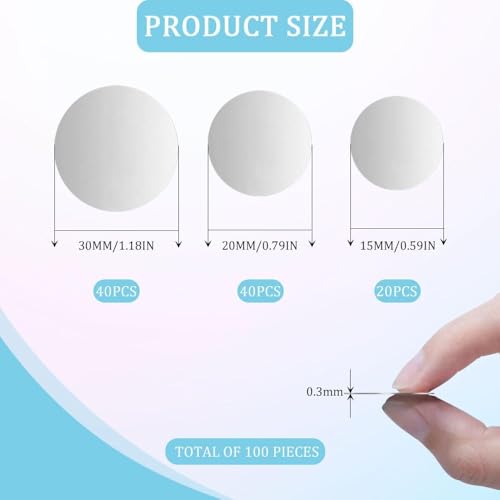 Image of Self-Adhesive Metal Plates for Tonie Shelf, 100 Strong Magnetic Pads for Tonies Figures, DIY Storage Organization, Multi-Size 15 /20 /30mm, Durable Stickers for Kids Room Decoration(Non Magnetic)