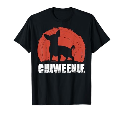 Lindo diseño de silueta de chiweenie retro para chiw Camiseta