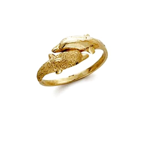 14ct anillo de delfín - tamaño N 1/2 - JewelryWeb 14ct anillo de delfín - tamaño N 1/2 - JewelryWeb