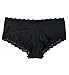 Hanky Panky Organic Cotton Boyshort with Lace 891281P - Black - Large