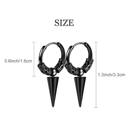 Image of Young & Forever Gift Stainless Steel Hoop Stud Earrings for Men and Boys