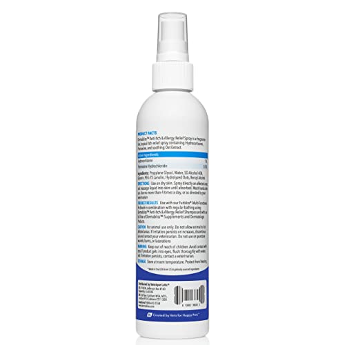 Vetnique Dermabliss Seasonal Dog Allergy Chews (60Ct) & Anti Itch Aller Relief Dog Spray (8Oz) Bundle #TOP6