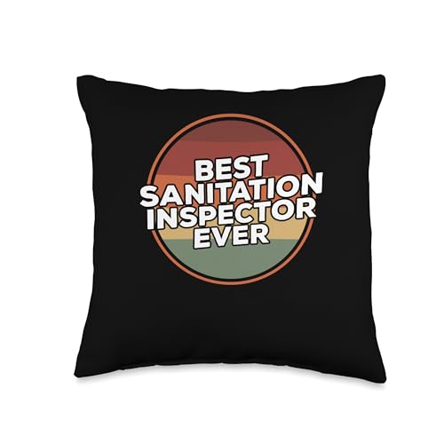 Vintage Best Sanitation Inspector Ever Throw Pillow
