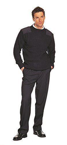 DMAX Men's NATO Police Force Cadet Security Military Army Crew Neck Jumper Pullover (Medium, Black)