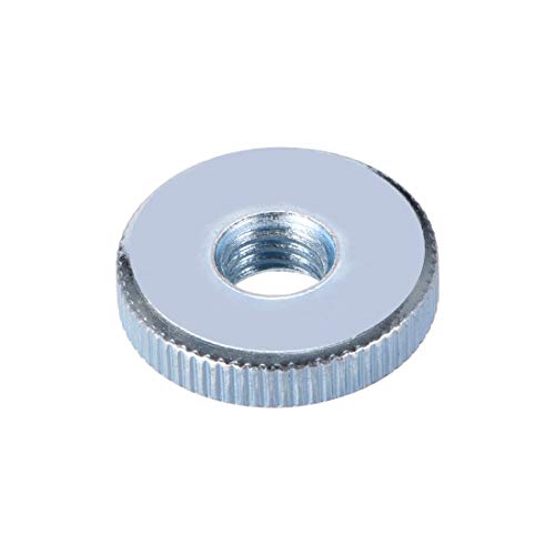 sourcing map Runde Gerändelte Rändel Muttern Anschluss Sperren Einstell Muttern, M10 Innengewinde, Dünne Ausführung, Blau Verzinkt, Packung mit 5