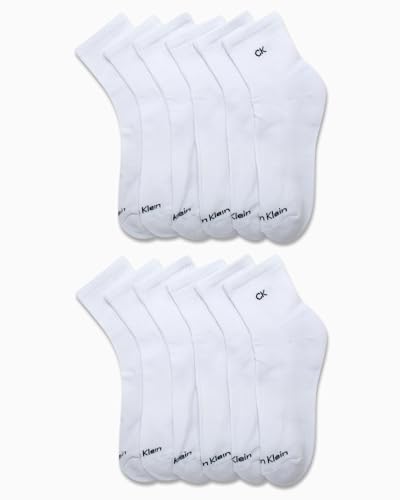 Image of Calvin Klein Womens 12 Pack Terry Cushioned High Quarter Socks