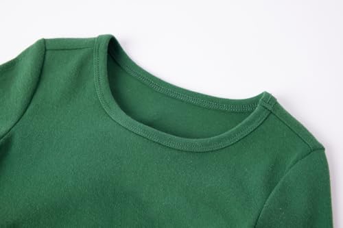 Image of Niyage Toddler Soft Thick Crewneck Tee Tops Girls Comfort Basic Long Sleeve T-Shirt