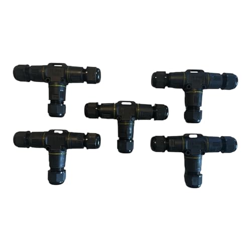 Connecteur étanche IP68 en T à 2 broches pour câble de jardin et extérieur x5