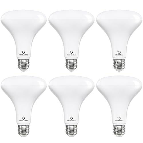 Great Eagle Lighting BR30 LED Light Bulb, 9.5W (75W Equivalent), Dimmable, 850 Lumens, 3000K Soft White, High CRI 90+, E26 Base, Indoor Flood Light for Recessed Cans, UL Listed, 6 Pack
