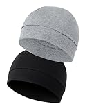 MELLIEX 2 Stück Fahrradmütze Unter Helm Baumwolle Laufmütze Multifunktionale Wintermütze Skull Cap Helmfutter für Herren Damen