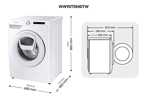 Samsung-WW90T554DTWS3-Lavadora-AddWash-Clasificacion-Energetica-A-Serie-5-9kg-Blanco-Tecnologia-EcoBubble-Inteligencia-Artificial-Tecnologia-Digital-Inverter