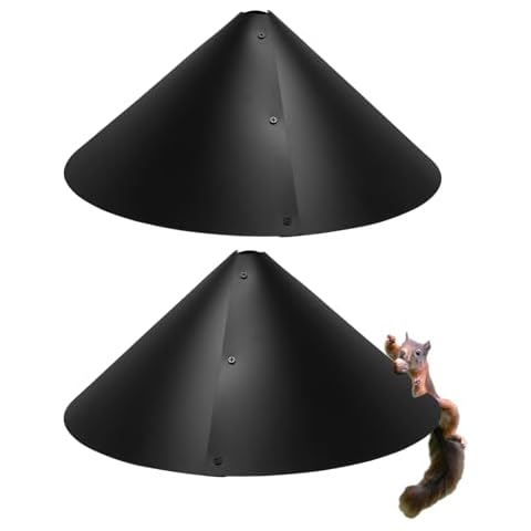 Squirrel Baffle, Squirrel Baffles for Bird Feeders, Squirrel Guard for Bird Feeder Pole, 2 Pack, 19" Diameter, Pole Mount, Black Cover
