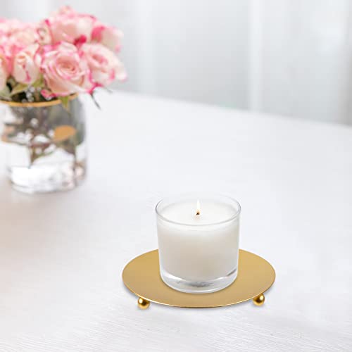 Midelong Gold Iron Plate Candle Holder, Decorative Iron Pillar Metal Pedestal Candle Stand Candlesticks Holder For Wax Candles, Incense Cones, Spa, Weddings, Pack Of 2 #TOP2