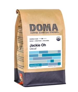 Doma Coffee Roasting Company "Jackie Oh Organic Decaf" Medium Roasted Organic Whole Bean Coffee - 12 Ounce Bag