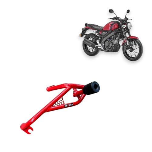 Image of MOXZILLA Crash Guard Shark Model for Yamaha XSR155 Bike Direct Fit Crash Guard (RED)