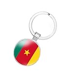EnigmaGlow Cameroon Flag Keyring Key Chain Zinc Alloy Keychains Daily Keychain Home Car Keys for Men Women (Cameroon)