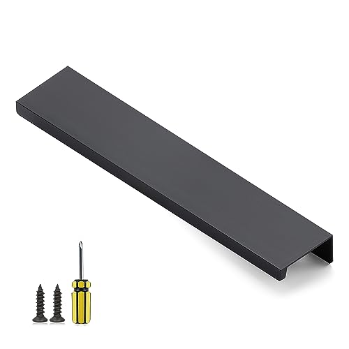 Image of Ravinte 1 Pack Finger Pulls for Cabinets 200mm /7.87 inch Length Black Pulls