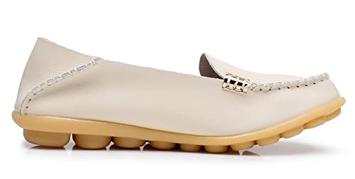 Venuscelia Women's Natural 2 Comfort Walking Flat Loafer(9.5 M Us,Beige) #TOP2