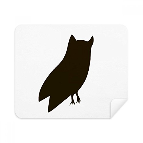 Chiffon de nettoyage pour écran hibou noir lot de 2 essuie-lunettes en tissu suède