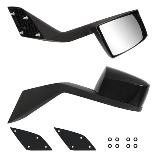 LEAVAN Black Hood Mirrors Assembly Fit for 2000-2015 Volvo VNL Pair of Heavy Truck Hood Mirror with Mounting Kit Driver and Passenger Side