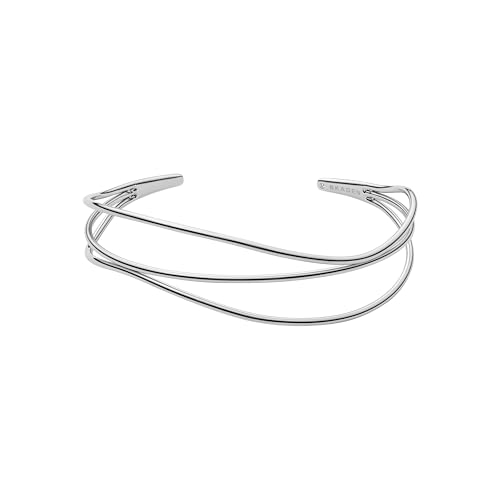 Bracelet jonc Skagen en acier et pierre : l'élégance minimaliste au quotidien