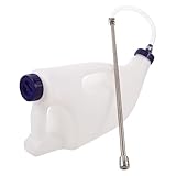 Veemoon Biberón para Terneros 4 Litros Asa de Acero Inoxidable, Herramienta de Alimentación Agrícola para Vacas y Corderos, Cubo Dispensador Portátil para Leche y Administración