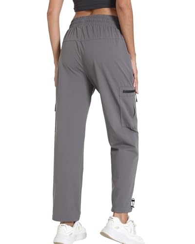 Image of Women's Joggers with Pockets, Hiking Cargo Water Resistant Lightweight Pants for Women Workout Athletic Travel Camping