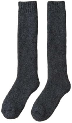 Women'S Winter Wool Knee-High Socks, Thick And Warm, Harajuku Retro Compression Women'S Cashmere Socks