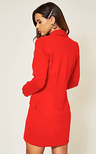 Image of UNIQUE 21 Women Luxe Stain Breasted Asymmetric Blazer Dress - Ladies Elegant Casual Work Office Events Blazer Dresses