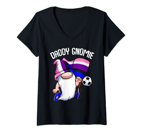 Femme Drapeau de la fierté avec inscription « Football Daddy » - LGBT-Q T-Shirt avec Col en V