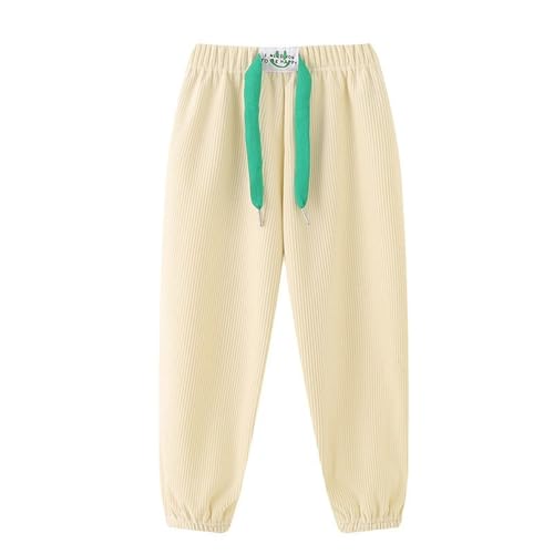Baggy Pants for Toddler Boys Solid Color Soft Ribbed Elastic Waist Casual Joggers Light Loose Comfy Sweatpants