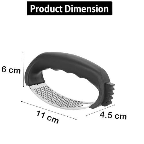 Image of Signamio Garlic Peeler Tool - Versatile Garlic Crusher Mini Hand Press Chopper for Effortless Garlic Preparation, Durable and Easy to Clean Kitchen Essential - Black