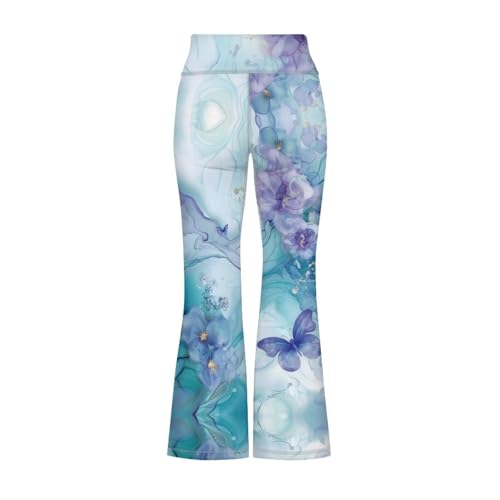 Image of Girls Flare Leggings 5-14T Cute Bell Bottoms for Girl Yoga Pants for Gym