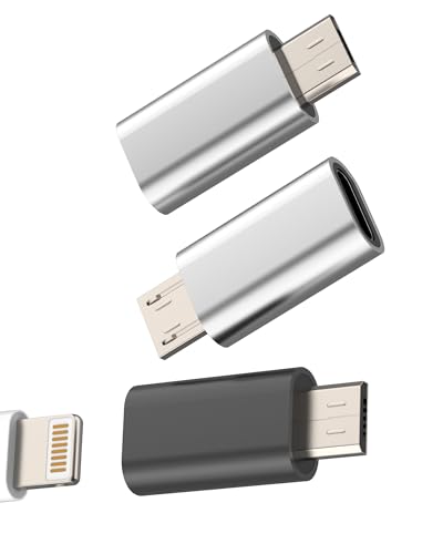 Adaptador Lightning hembra a Micro USB macho cargador (Lotde3) Android teléfono carga conexión informática transmisión síncrona compatible con Samsung S7 S6 Edge+ S7Active Note4 Note5