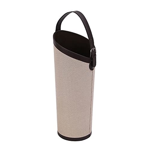 Porte-parapluie haut de gamme en cuir beige avec poignée intégrée