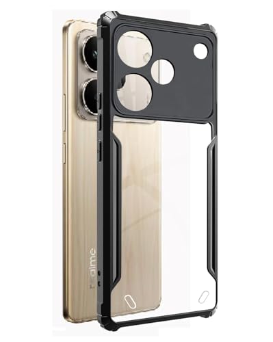 Image of AIBEX Compatible for Realme P4 Pro 5G Mobile Back Case Cover, Crystal-Clear Shockproof Bumper with Camera Guard | 360 Hybrid Protection (TPU+PC) | Anti-Yellow, Slim Transparent - Black