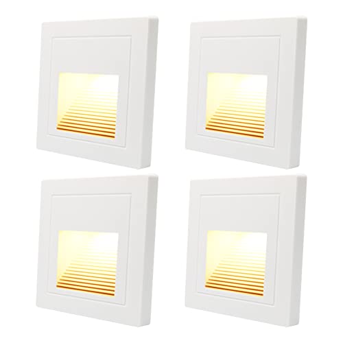 Arotelicht 4Pcs 120V LED Indoor Step Light, Warm White 3000K