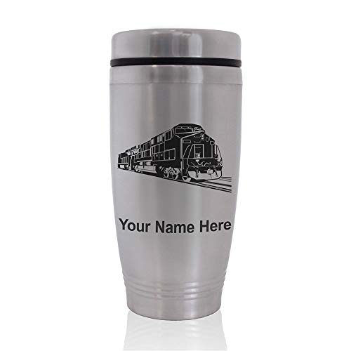 Commuter Travel Mug, Freight Train, Personalized Engraving Included