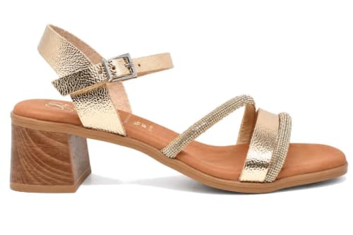 Sandales Oh! My Sandals 5905 Dorado femme avec talon moyen