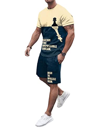 Survêtement homme manches courtes t-shirt et short imprimé 3D