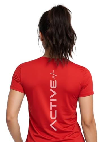Image of 3Colors Women's Active Dry Fit Sports Active T-Shirt | Quick Dry Gym Workout Tee | Athletic Running Training Top-Active Signal