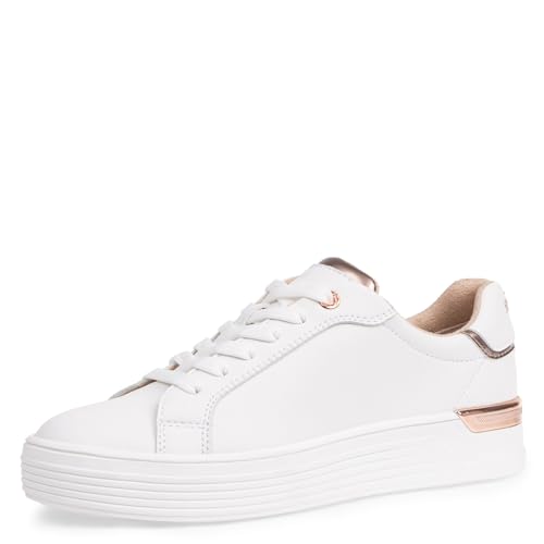 s.Oliver Damen Sneaker flach mit Schnürsenkeln Low Top, Weiß (White Comb.), 41 EU
