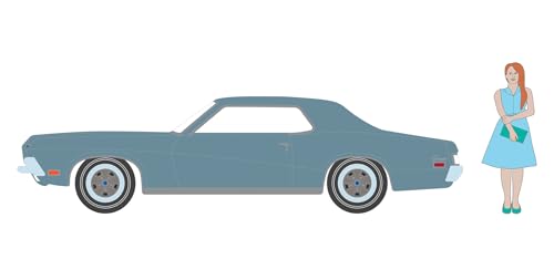 Modelo de auto Cougar 1970 en escala 1:64 azul miniatura 2