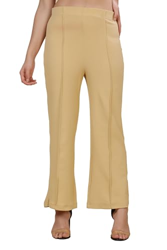 Image of Women's Polycotton Comfort Fit Straight Trousers - Lightweight, Flexible & Skin-Friendly Pants for Work, Travel & Casual Style