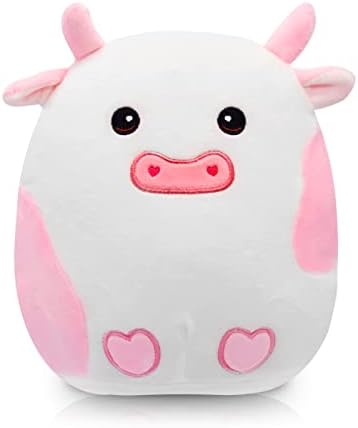 Cow Pillow Plush - 3D Cute Cow Plushie Toy - Cow Stuffed Animals Pillow - 10 Inch Soft Plush Cows Toy for Home Car Decoration - Gift for Kids Girlfriends Lover