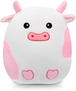Cow Pillow Plush - 3D Cute Cow Plushie Toy - Cow Stuffed Animals Pillow - 10 Inch Soft Plush Cows Toy for Home Car Decoration - Gift for Kids Girlfriends Lover